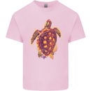 A Watercolour Turtle Mens Cotton T-Shirt Tee Top Light Pink