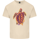 A Watercolour Turtle Mens Cotton T-Shirt Tee Top Natural
