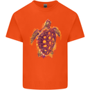 A Watercolour Turtle Mens Cotton T-Shirt Tee Top Orange