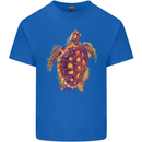 A Watercolour Turtle Mens Cotton T-Shirt Tee Top Royal Blue
