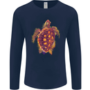 A Watercolour Turtle Mens Long Sleeve T-Shirt Navy Blue
