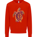 A Watercolour Turtle Mens Sweatshirt Jumper Bright Red