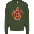 A Watercolour Turtle Mens Sweatshirt Jumper Forest Green