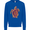 A Watercolour Turtle Mens Sweatshirt Jumper Royal Blue
