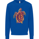 A Watercolour Turtle Mens Sweatshirt Jumper Royal Blue