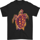 A Watercolour Turtle Mens T-Shirt 100% Cotton Black