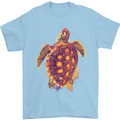 A Watercolour Turtle Mens T-Shirt 100% Cotton Light Blue