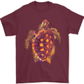 A Watercolour Turtle Mens T-Shirt 100% Cotton Maroon
