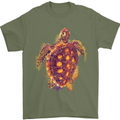 A Watercolour Turtle Mens T-Shirt 100% Cotton Military Green