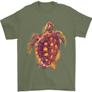 A Watercolour Turtle Mens T-Shirt 100% Cotton Military Green