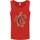A Watercolour Turtle Mens Vest Tank Top Red