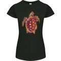 A Watercolour Turtle Womens Petite Cut T-Shirt Black