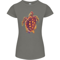 A Watercolour Turtle Womens Petite Cut T-Shirt Charcoal