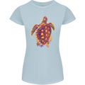 A Watercolour Turtle Womens Petite Cut T-Shirt Light Blue