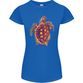 A Watercolour Turtle Womens Petite Cut T-Shirt Royal Blue