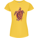 A Watercolour Turtle Womens Petite Cut T-Shirt Yellow