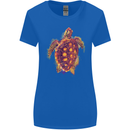 A Watercolour Turtle Womens Wider Cut T-Shirt Royal Blue