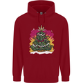 A Weed Christmas Tree Cannabis Trippy Childrens Kids Hoodie Red