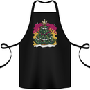 A Weed Christmas Tree Cannabis Trippy Cotton Apron 100% Organic Black