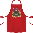 A Weed Christmas Tree Cannabis Trippy Cotton Apron 100% Organic Red
