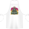 A Weed Christmas Tree Cannabis Trippy Cotton Apron 100% Organic White