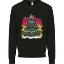 A Weed Christmas Tree Cannabis Trippy Kids Sweatshirt Jumper Black
