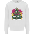 A Weed Christmas Tree Cannabis Trippy Kids Sweatshirt Jumper White