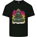 A Weed Christmas Tree Cannabis Trippy Mens Cotton T-Shirt Tee Top Black