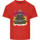 A Weed Christmas Tree Cannabis Trippy Mens Cotton T-Shirt Tee Top Red