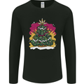 A Weed Christmas Tree Cannabis Trippy Mens Long Sleeve T-Shirt Black