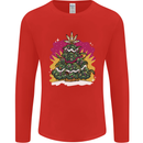 A Weed Christmas Tree Cannabis Trippy Mens Long Sleeve T-Shirt Red