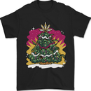 A Weed Christmas Tree Cannabis Trippy Mens T-Shirt 100% Cotton Black