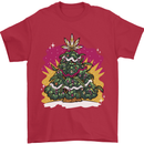 A Weed Christmas Tree Cannabis Trippy Mens T-Shirt 100% Cotton Red