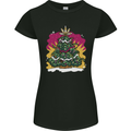 A Weed Christmas Tree Cannabis Trippy Womens Petite Cut T-Shirt Black