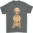 A Weimaraner Posing Dog Mens T-Shirt 100% Cotton Charcoal