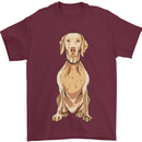 A Weimaraner Posing Dog Mens T-Shirt 100% Cotton Maroon