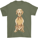A Weimaraner Posing Dog Mens T-Shirt 100% Cotton Military Green