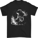 A Welder Welding a Joint Mens T-Shirt 100% Cotton Black