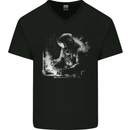 A Welder Welding a Joint Mens V-Neck Cotton T-Shirt Black
