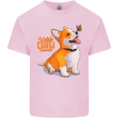 A Welsh Corgi Illustration Dog Kids T-Shirt Childrens Light Pink