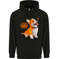 A Welsh Corgi Illustration Dog Mens 80% Cotton Hoodie Black
