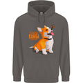 A Welsh Corgi Illustration Dog Mens 80% Cotton Hoodie Charcoal