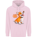 A Welsh Corgi Illustration Dog Mens 80% Cotton Hoodie Light Pink