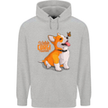 A Welsh Corgi Illustration Dog Mens 80% Cotton Hoodie Sports Grey