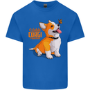 A Welsh Corgi Illustration Dog Mens Cotton T-Shirt Tee Top Royal Blue