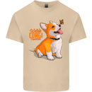 A Welsh Corgi Illustration Dog Mens Cotton T-Shirt Tee Top Sand