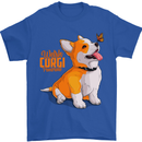A Welsh Corgi Illustration Dog Mens T-Shirt 100% Cotton Royal Blue