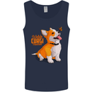 A Welsh Corgi Illustration Dog Mens Vest Tank Top Navy Blue