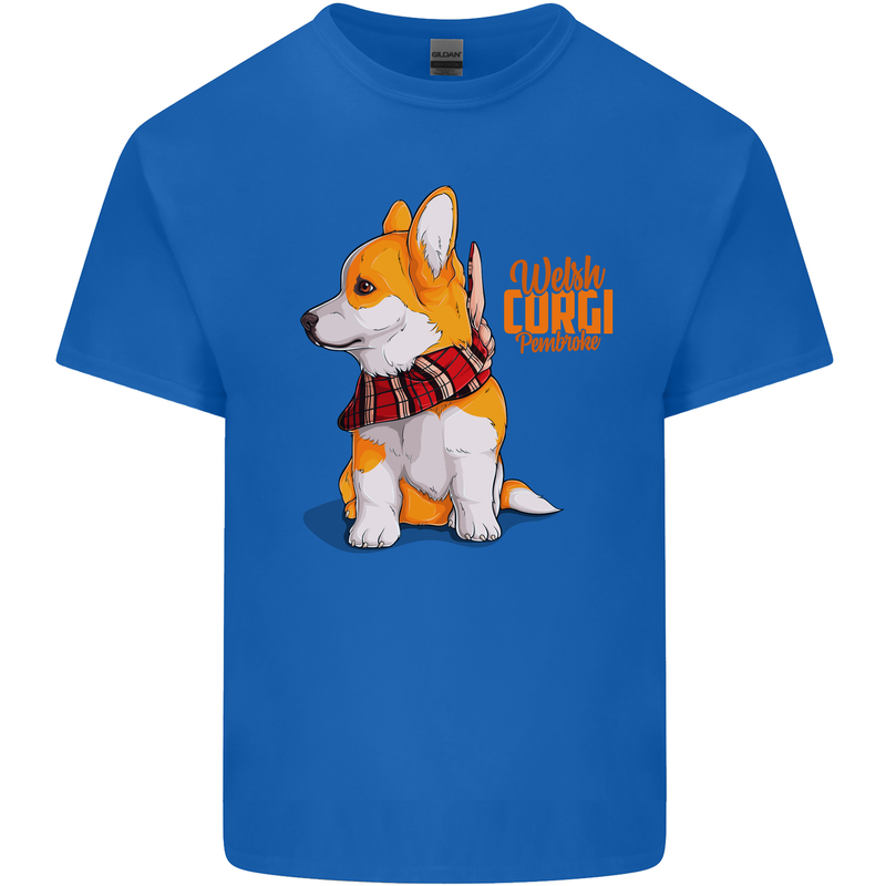 A Welsh Corgi Illustration Kids T-Shirt Childrens Royal Blue