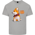 A Welsh Corgi Illustration Kids T-Shirt Childrens Sports Grey